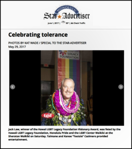 Jack Law Hawaii LGBT Legacy Foundation 2017 Gala